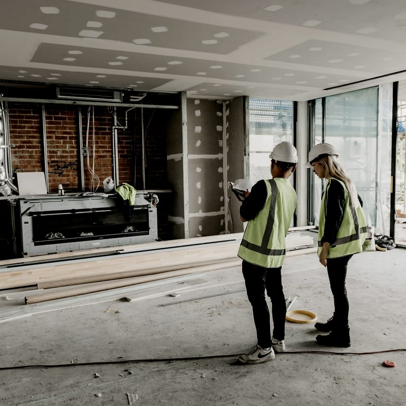 Arkhaus staff on the building site